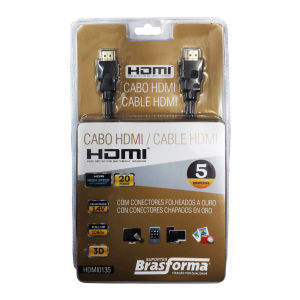Embalagem Cabo HDMI 1.4V 5 metros Full HD - Brasforma HDMI0135