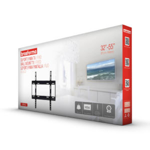 Embalagem Suporte FIXO ULTRA SLIM para TV LED, LCD, Plasma, 3D e Smart TV de 32” a 55” – Brasforma SBRP 403