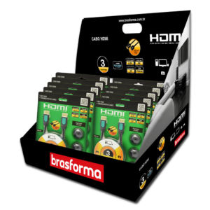 Caixa Display Cabo HDMI 4K 3m - Brasforma HDMI6003
