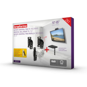 Embalagem Suporte UNIVERSAL INCLINÁVEL para TV LED, LCD, Plasma, 3D e Smart TV de 10” a 85” – Brasforma SBRU911